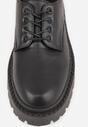 Czarne Sznurowane Półbuty Oksfordki VICES na Grubej Podeszwie Anatea