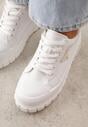 Białe Casualowe Sneakersy VICES na Grubej Podeszwie z Tłoczeniami Therelle