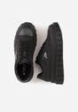 Czarne Casualowe Sneakersy VICES na Grubej Podeszwie z Tłoczeniami Therelle