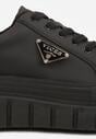 Czarne Casualowe Sneakersy VICES na Grubej Podeszwie z Tłoczeniami Therelle