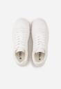 Białe Sneakersy VICES na Grubej Tłoczonej Podeszwie z Perforacją Diomerine