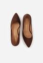 Brązowe Czółenka Vices na Obcasie ze Skórzaną Wkładką Valaria