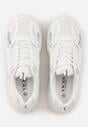 Białe Sneakersy VICES na Grubej Tłoczonej Podeszwie z Perforacją Elanatia