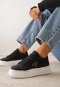 Czarne Sneakersy VICES na Grubej Podeszwie z Bieżnikiem Zdobionej Gwiazdką Natevia