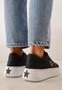 Czarne Sneakersy VICES na Grubej Podeszwie z Bieżnikiem Zdobionej Gwiazdką Natevia