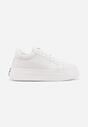 Białe Sneakersy VICES z Metaliczną Wstawką Perforacją i Gwiazdą Edanatia