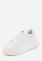 Białe Sneakersy VICES z Metaliczną Wstawką Perforacją i Gwiazdą Edanatia