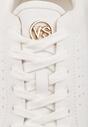 Białe Sneakersy VICES z Metaliczną Wstawką Perforacją i Gwiazdą Edanatia