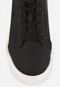 Czarne Sneakersy VICES z Metaliczną Wstawką Perforacją i Gwiazdą Edanatia