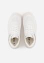 Biało-Srebrne Sneakersy VICES na Grubej Podeszwie z Przeszyciami i Tłoczeniem Berolle