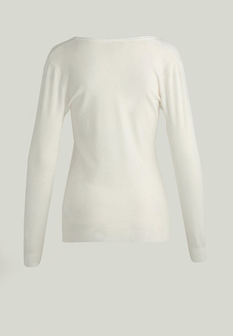 Biały Sweter Neckline