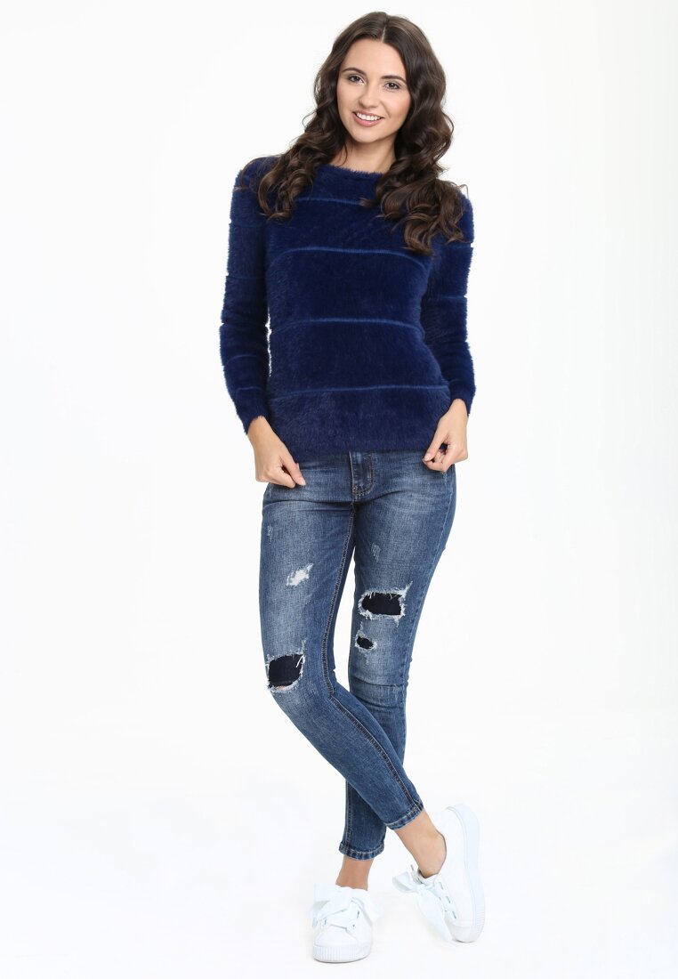 Granatowy Sweter Fleece