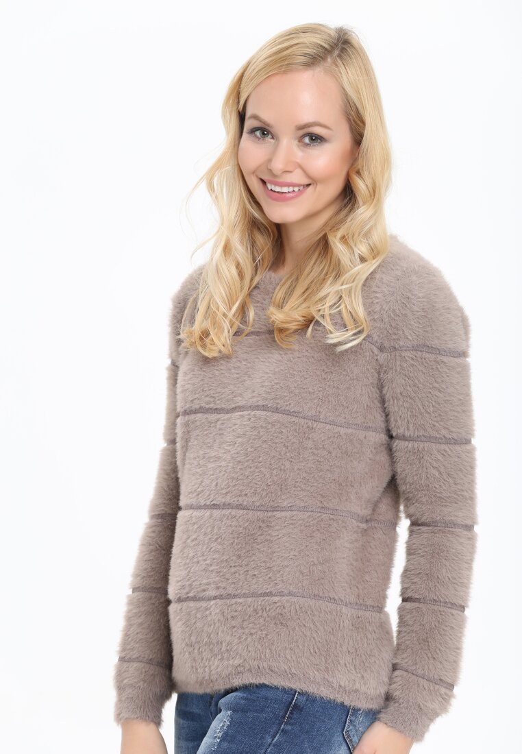 Beżowy Sweter Fleece