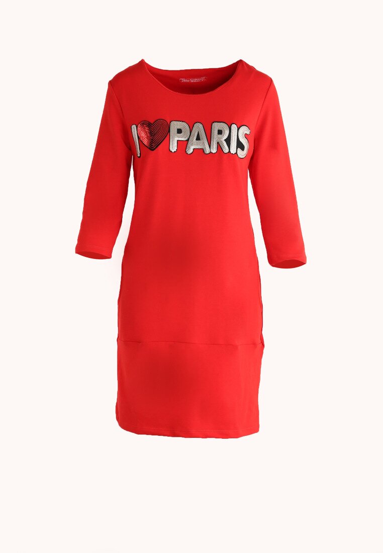 Czerwona Sukienka Parisienne