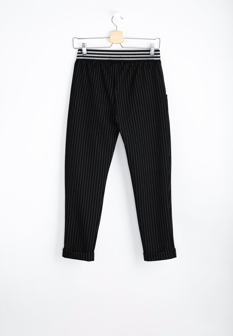 Czarne Spodnie White Stripes