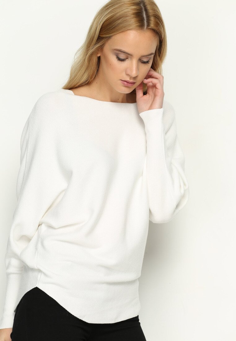 Biały Sweter Simple Noir
