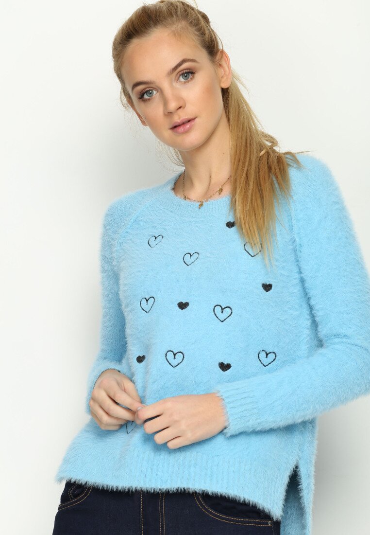 Niebieski Sweter Hearts Beat