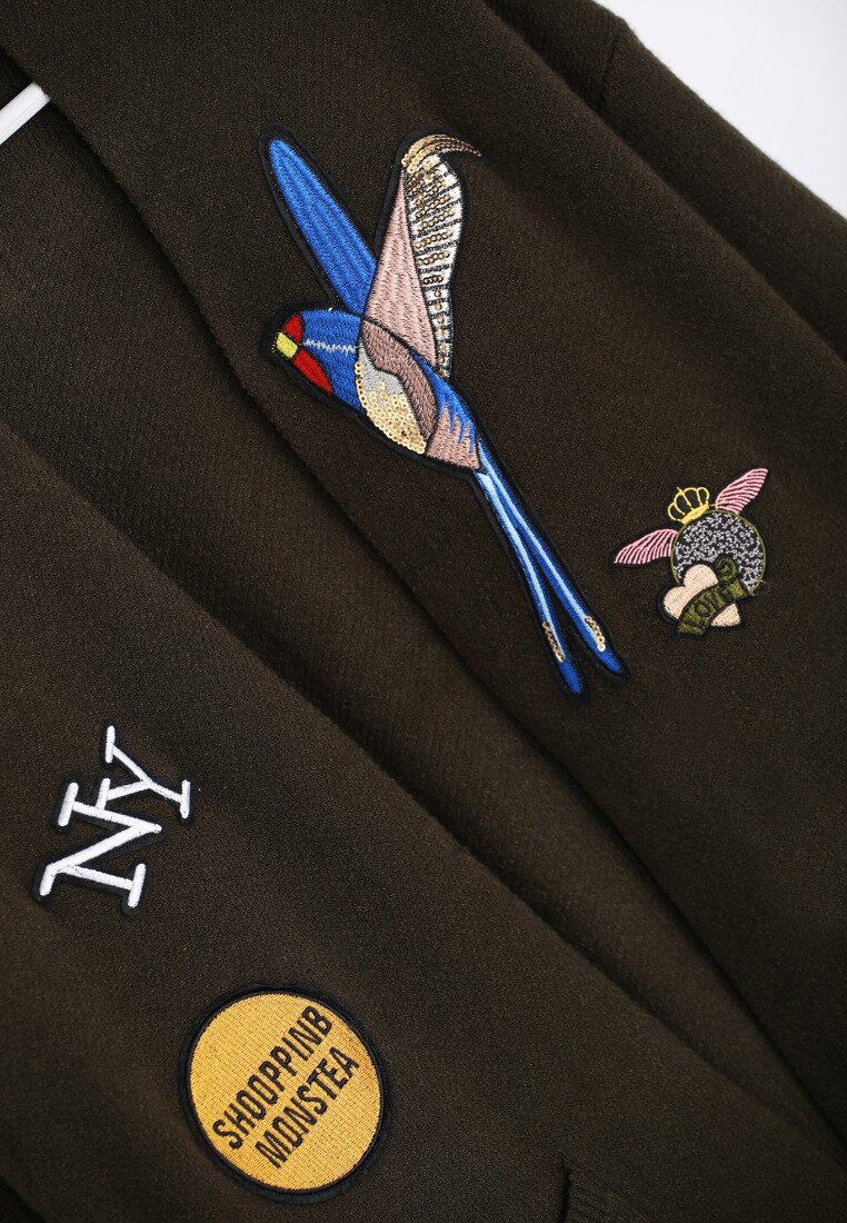 Khaki Kardigan Embroidery