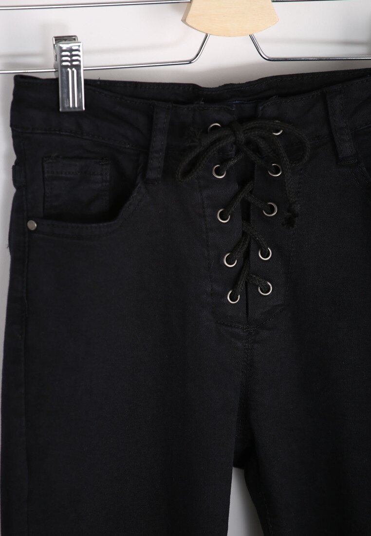 Czarne Spodnie Laces T