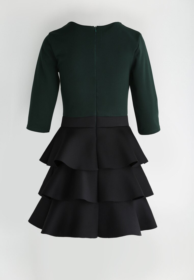 Zielono-Czarna Sukienka Full of Lays