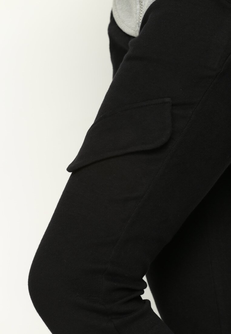 Czarne Spodnie Dresowe Three Pockets