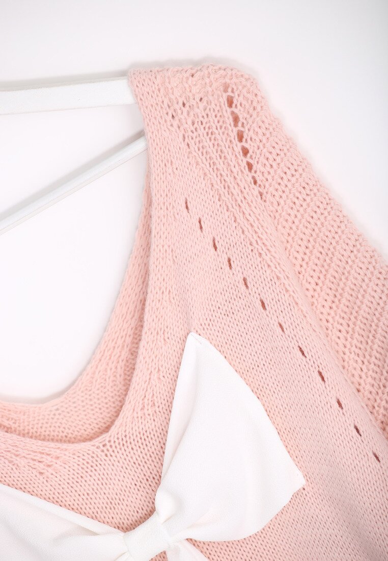 Różowy Sweter Back Ribbon