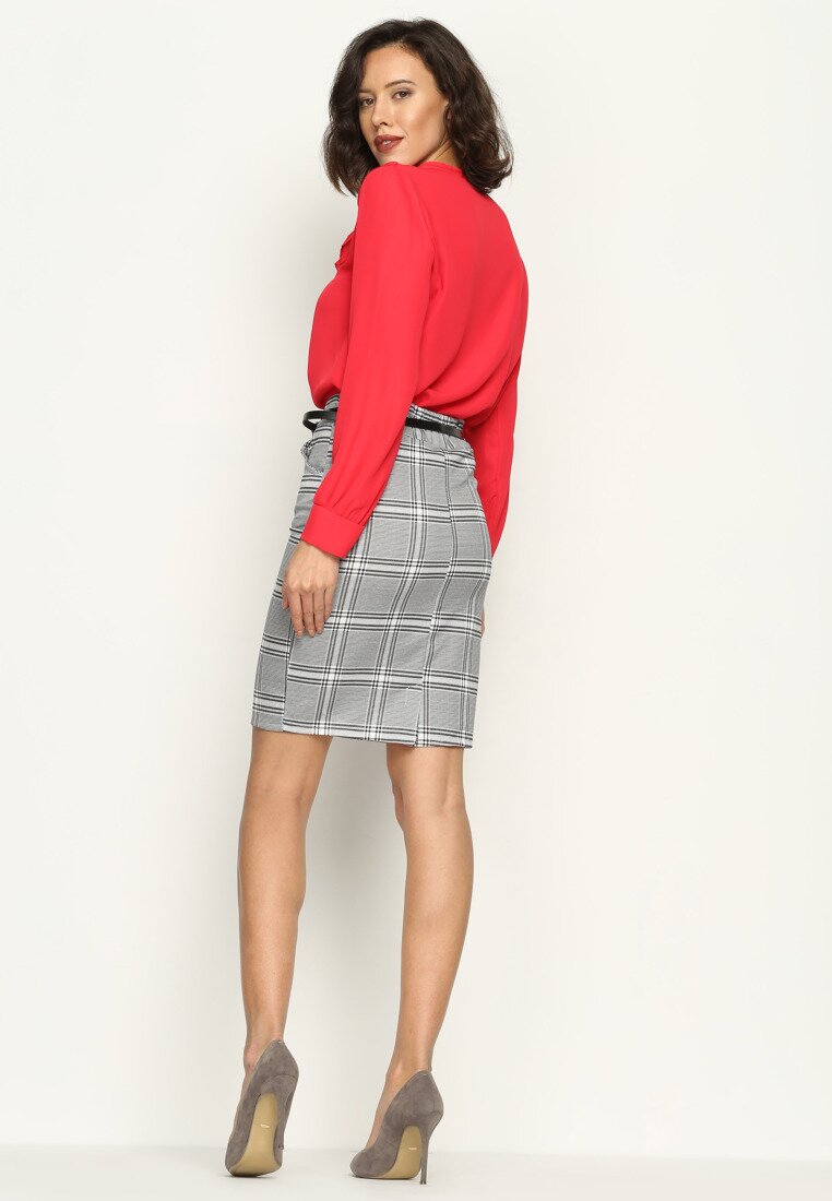 Czerwona Bluzka Zip Lip