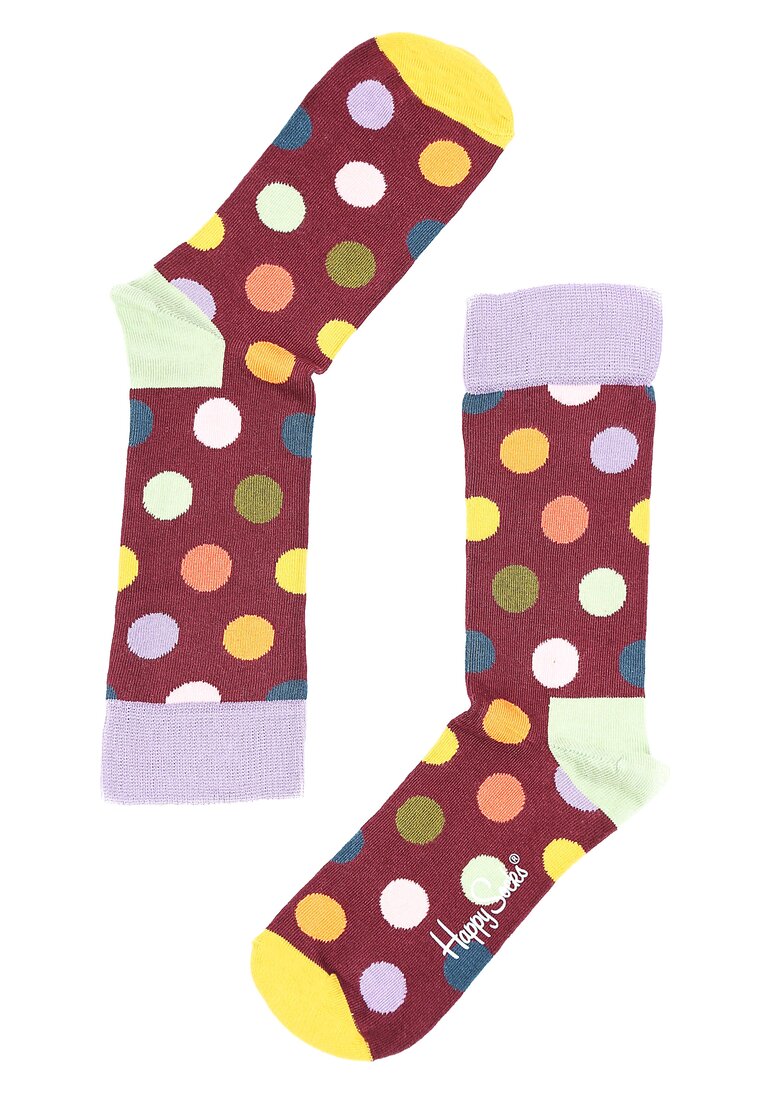 Bordowe Skarpetki Big Dots Happy Socks