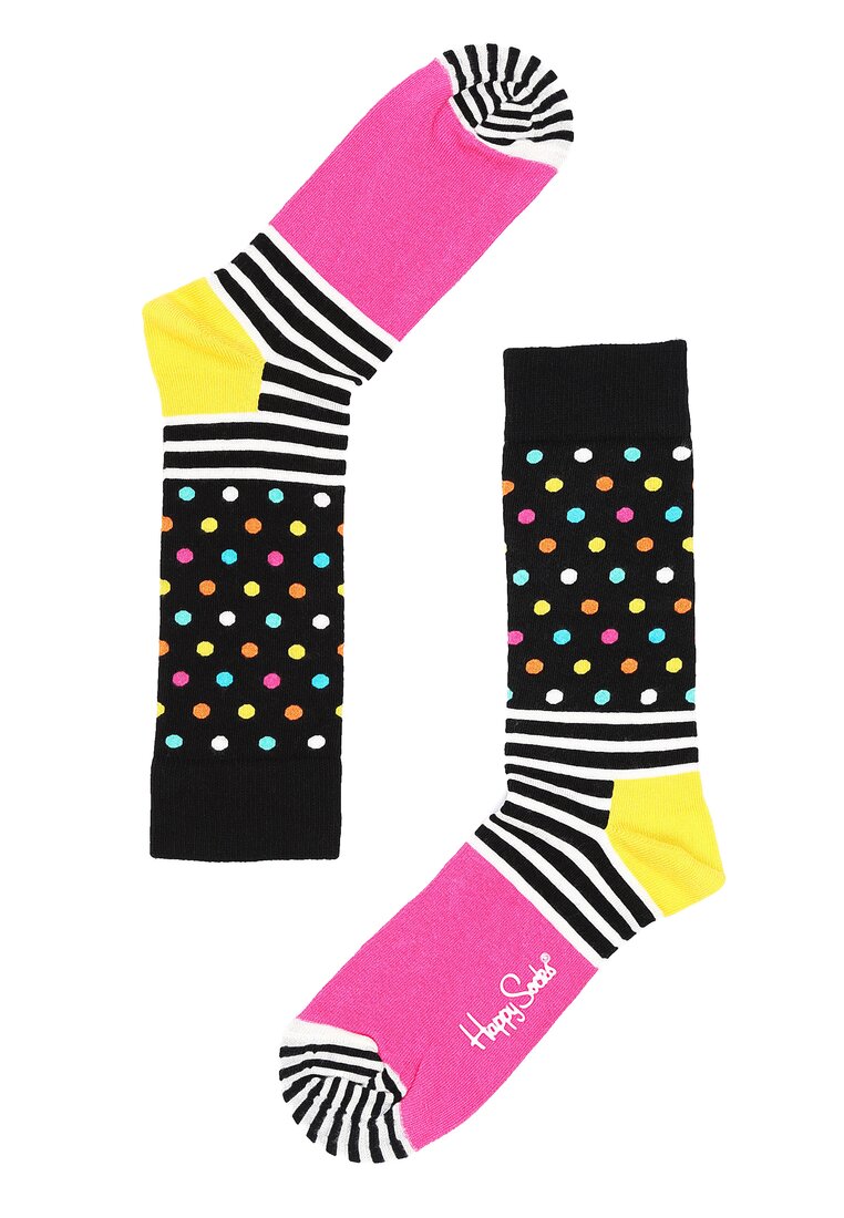 Czarne Skarpetki Stripes&Dots Happy Socks