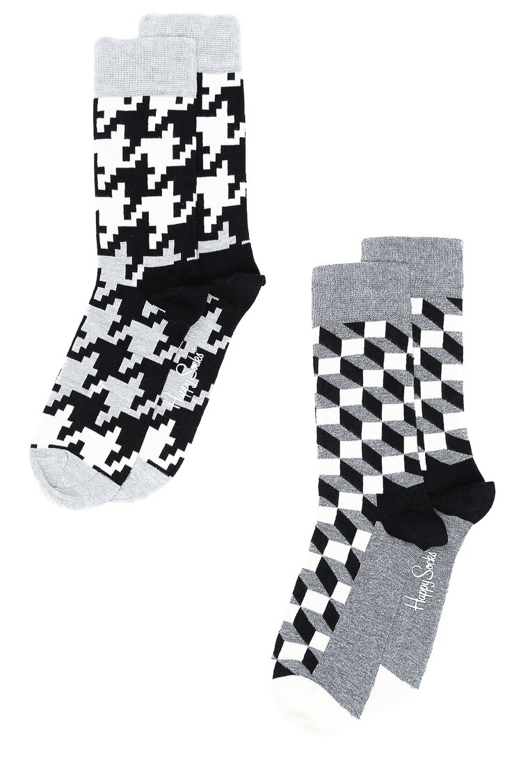 Biało-Czarny 4-pack Skarpetek Happy Socks
