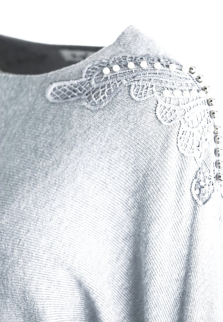 Ciemnoszary Sweter Lace Motive