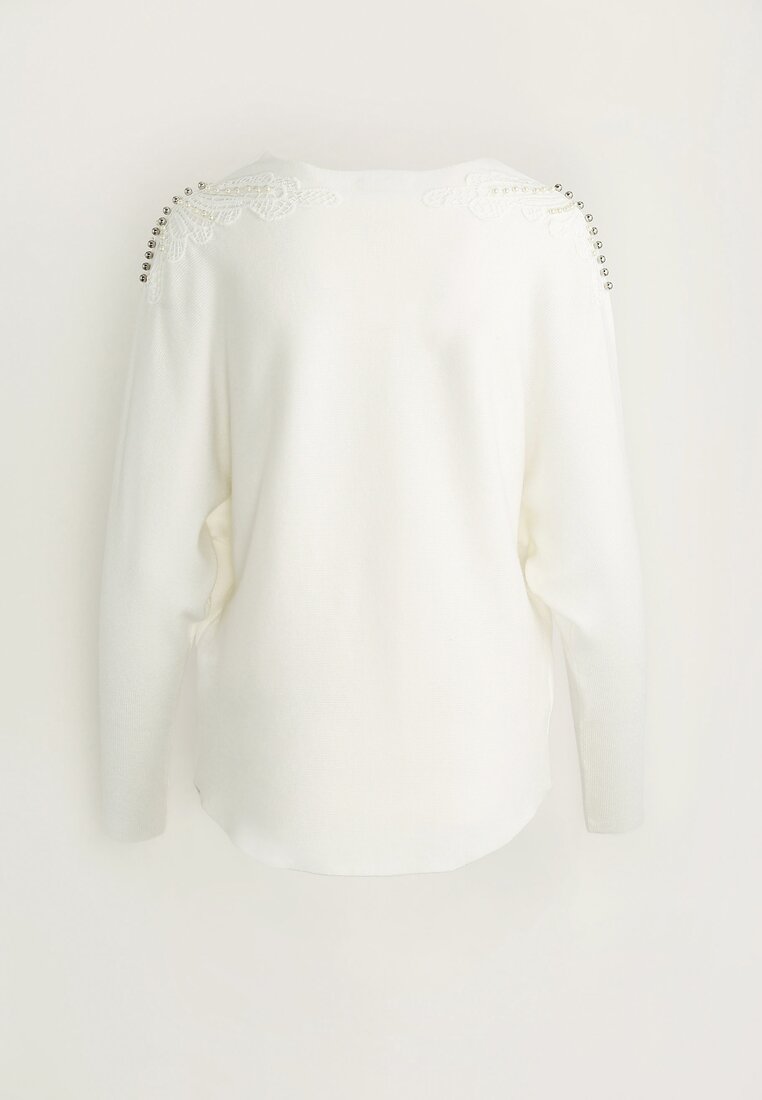 Biały Sweter Lace Motive