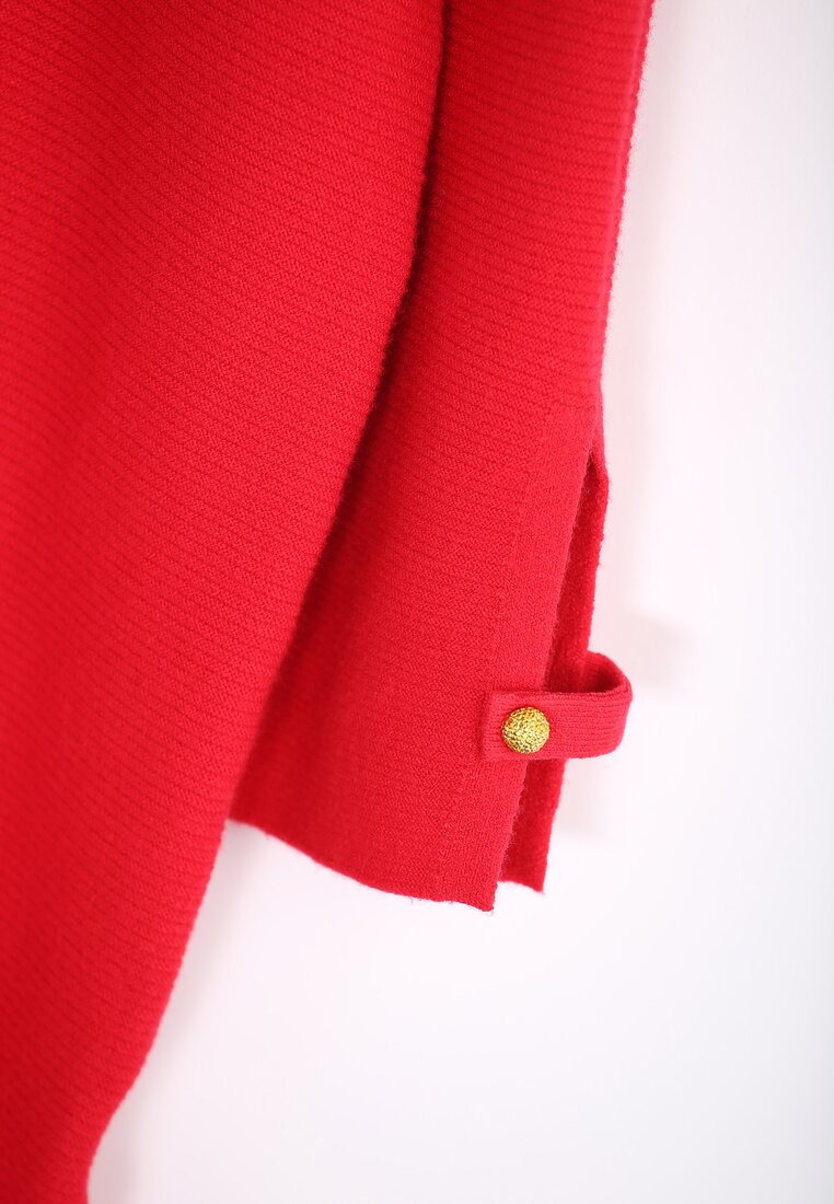 Czerwony Sweter Goldie Buttons