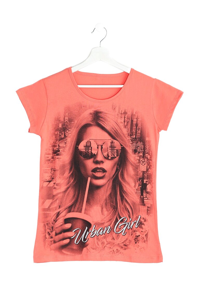 Koralowy T-shirt Urban Girl