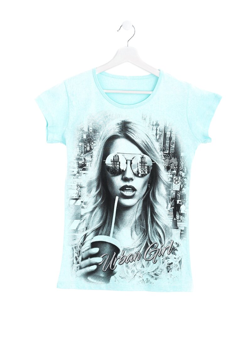 Miętowy T-shirt Urban Girl