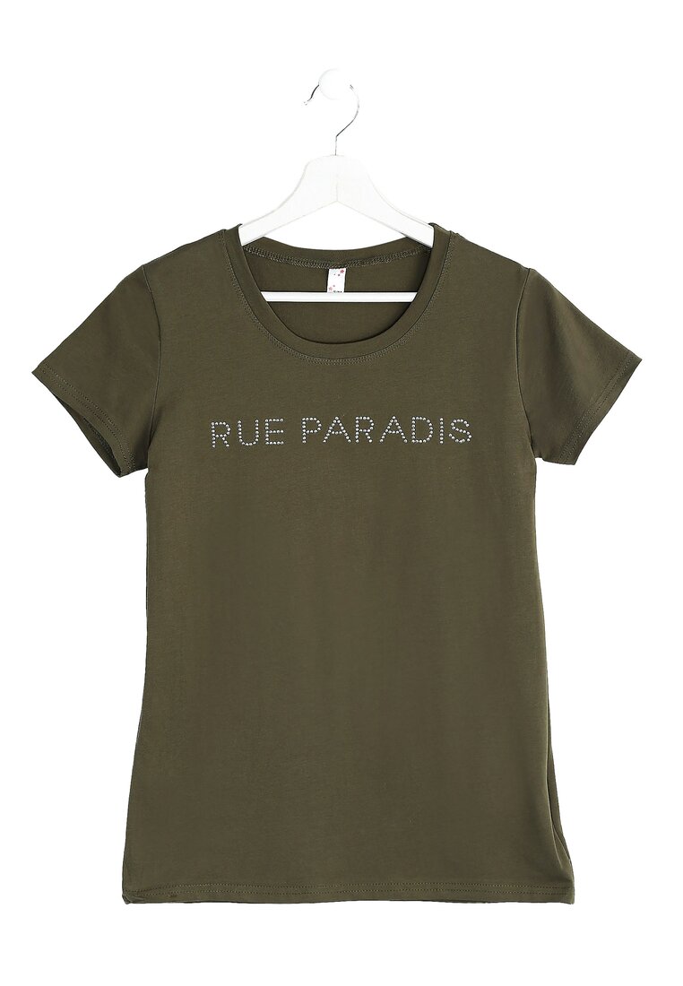 Ciemnozielony T-shirt Paradise