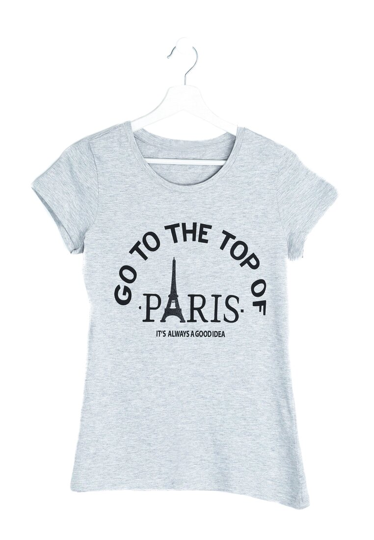 Szary T-shirt Eiffel Tower