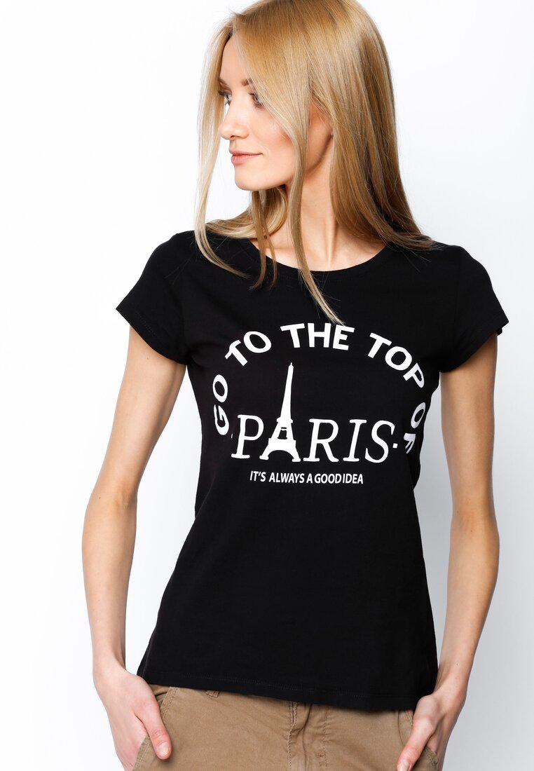 Czarny T-shirt Eiffel Tower