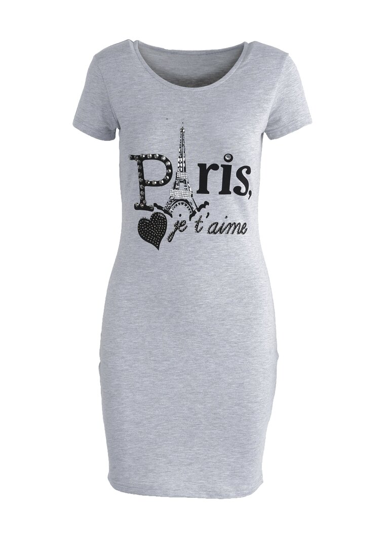 Szara Sukienka Je T'aime