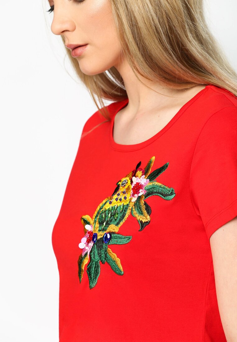 Czerwony T-shirt Parrot In The Jungle