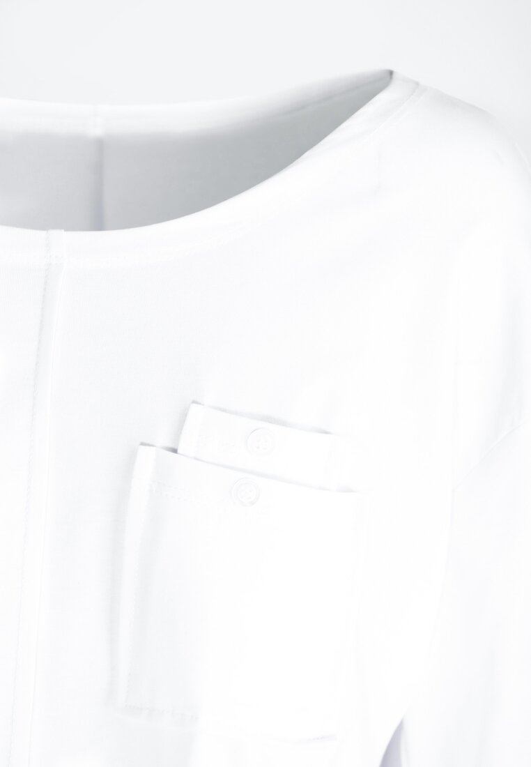 Biała Bluzka Dual Pocket