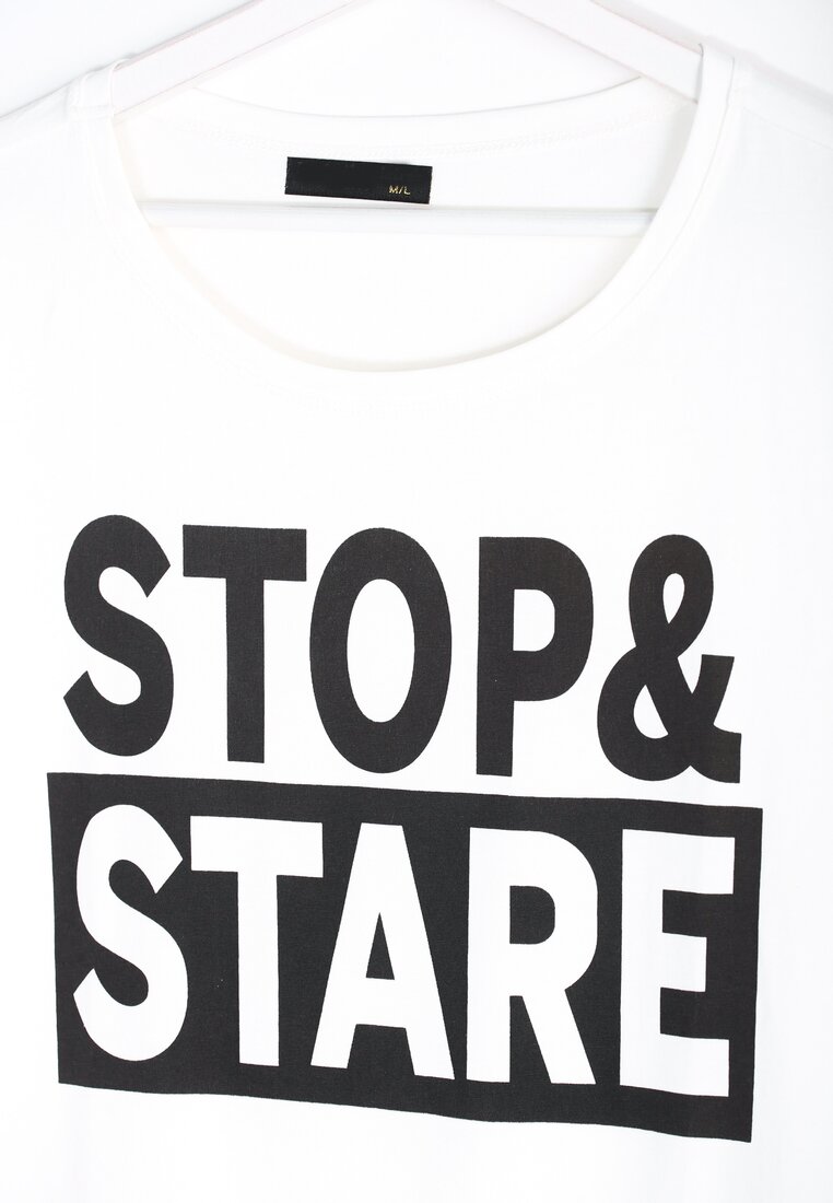 Kremowy T-shirt Stop&Stare
