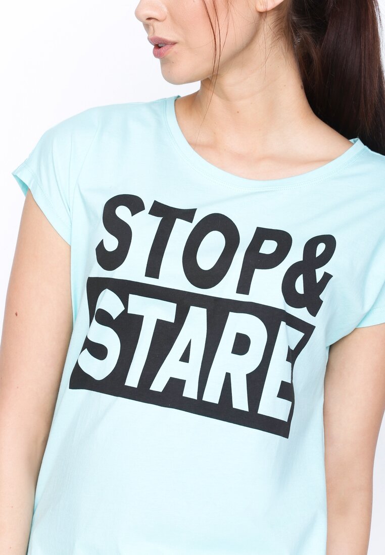 Miętowy T-shirt Stop&Stare