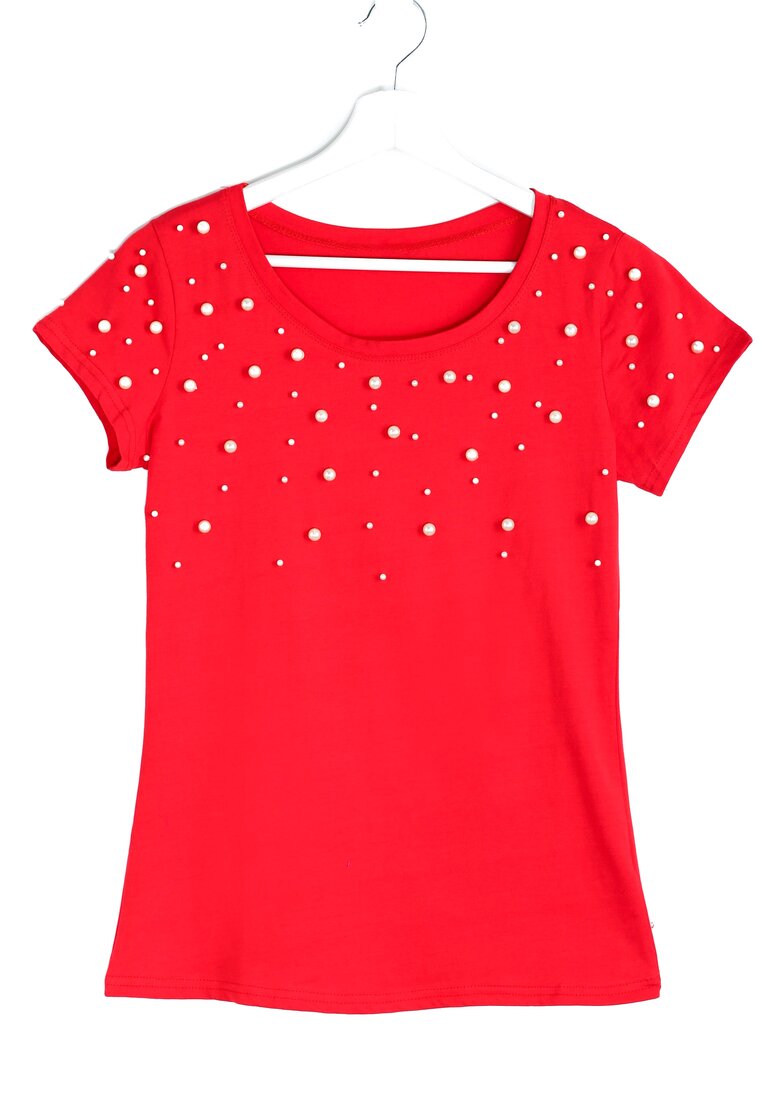 Czerwony T-shirt Dotted Pattern