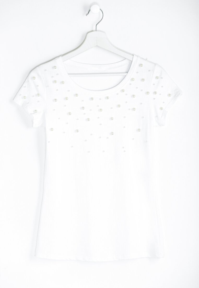 Biały T-shirt Dotted Pattern