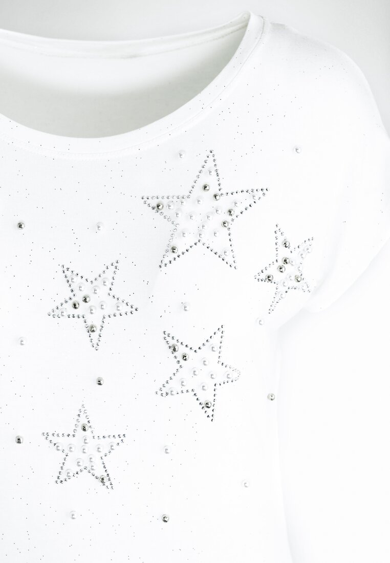 Biały T-shirt Shiny Stars