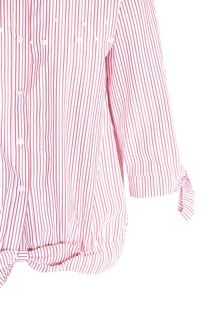 Czerwona Koszula Stripy Pearled