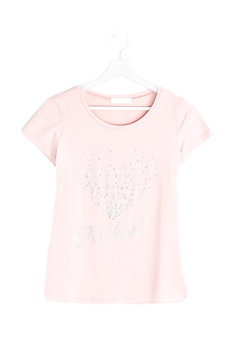 Różowy T-shirt Crystal Heart