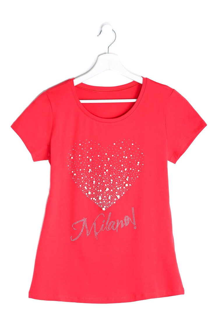 Koralowy T-shirt Crystal Heart