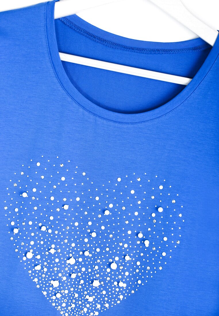 Niebieski T-shirt Crystal Heart